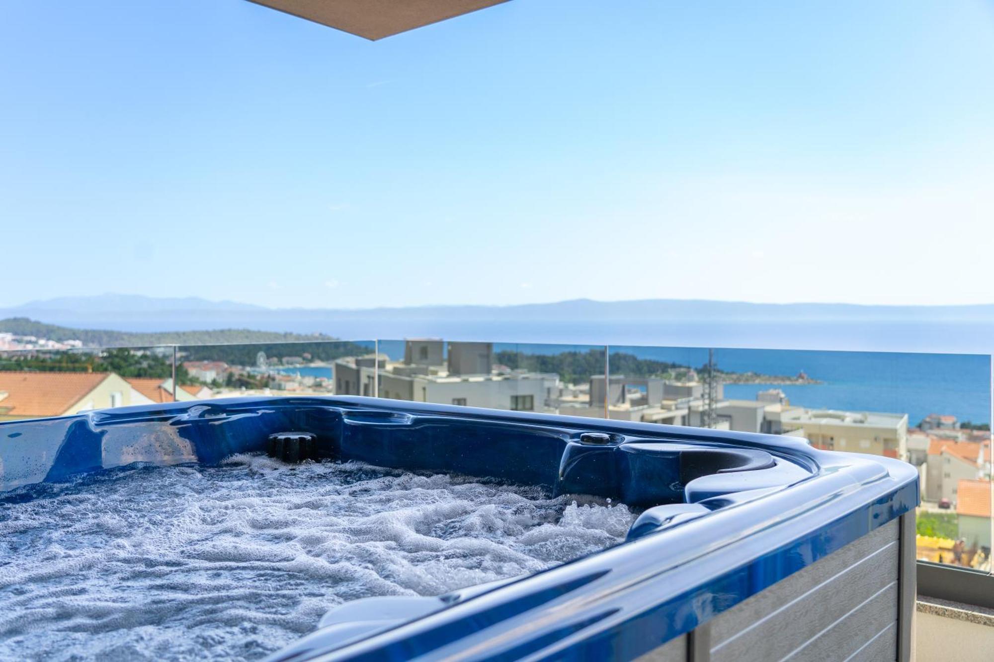 Lux Penthouse Panoramic View With Jacuzzi Leilighet Makarska Eksteriør bilde