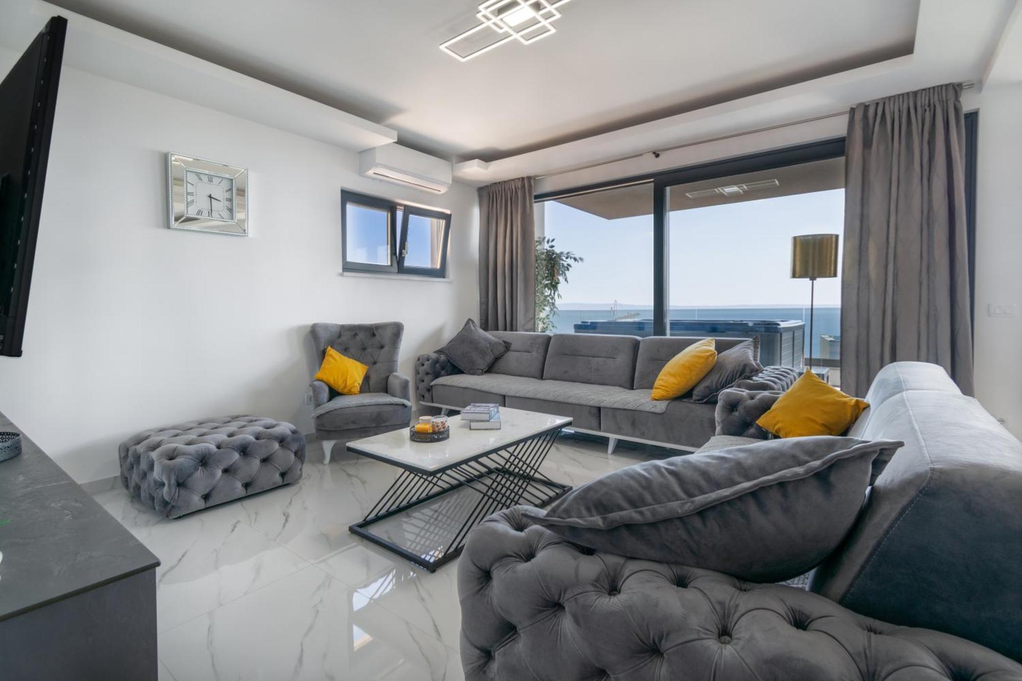 Lux Penthouse Panoramic View With Jacuzzi Leilighet Makarska Eksteriør bilde