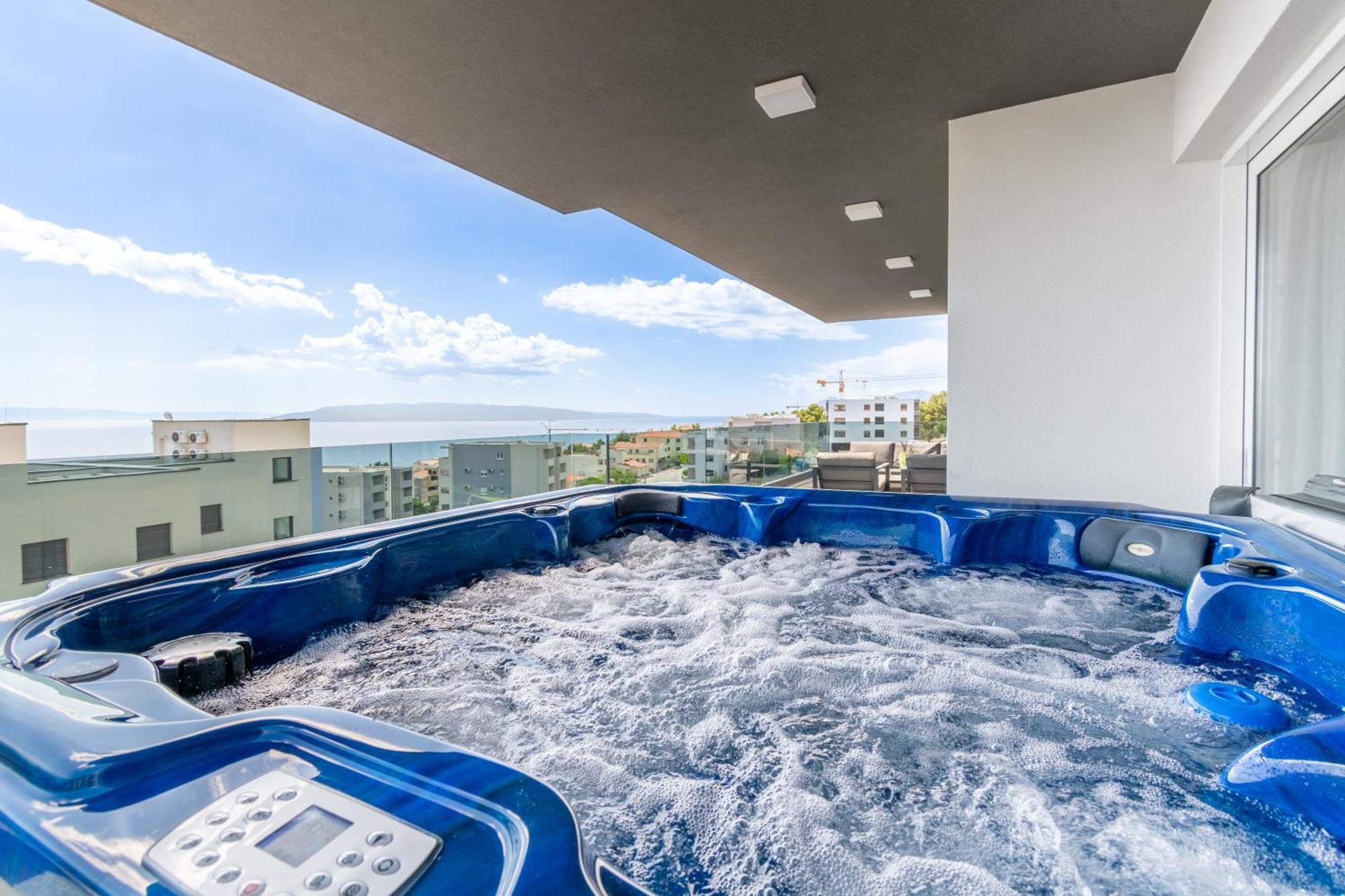Lux Penthouse Panoramic View With Jacuzzi Leilighet Makarska Eksteriør bilde